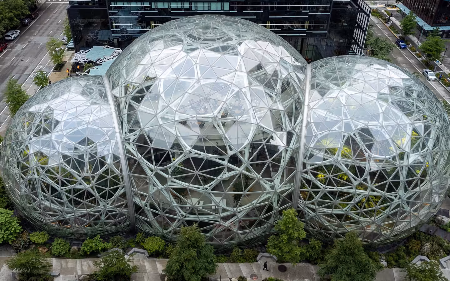 The Amazon Spheres in Seattle, Washington, in May 2022