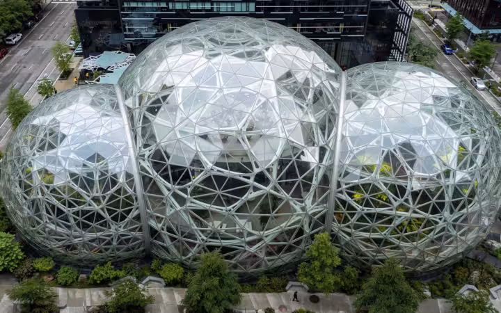 The Amazon Spheres in Seattle, Washington, in May 2022