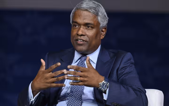Thomas Kurian speaking during a 2022 panel discussion