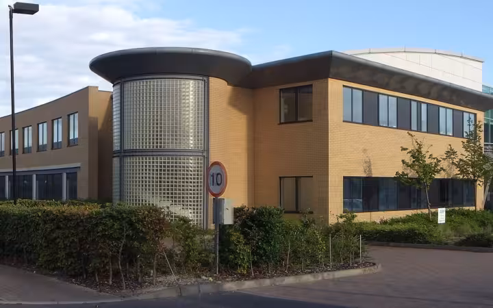 Cambridge ARM building panorama of office buildings at Peterhouse Technology Park