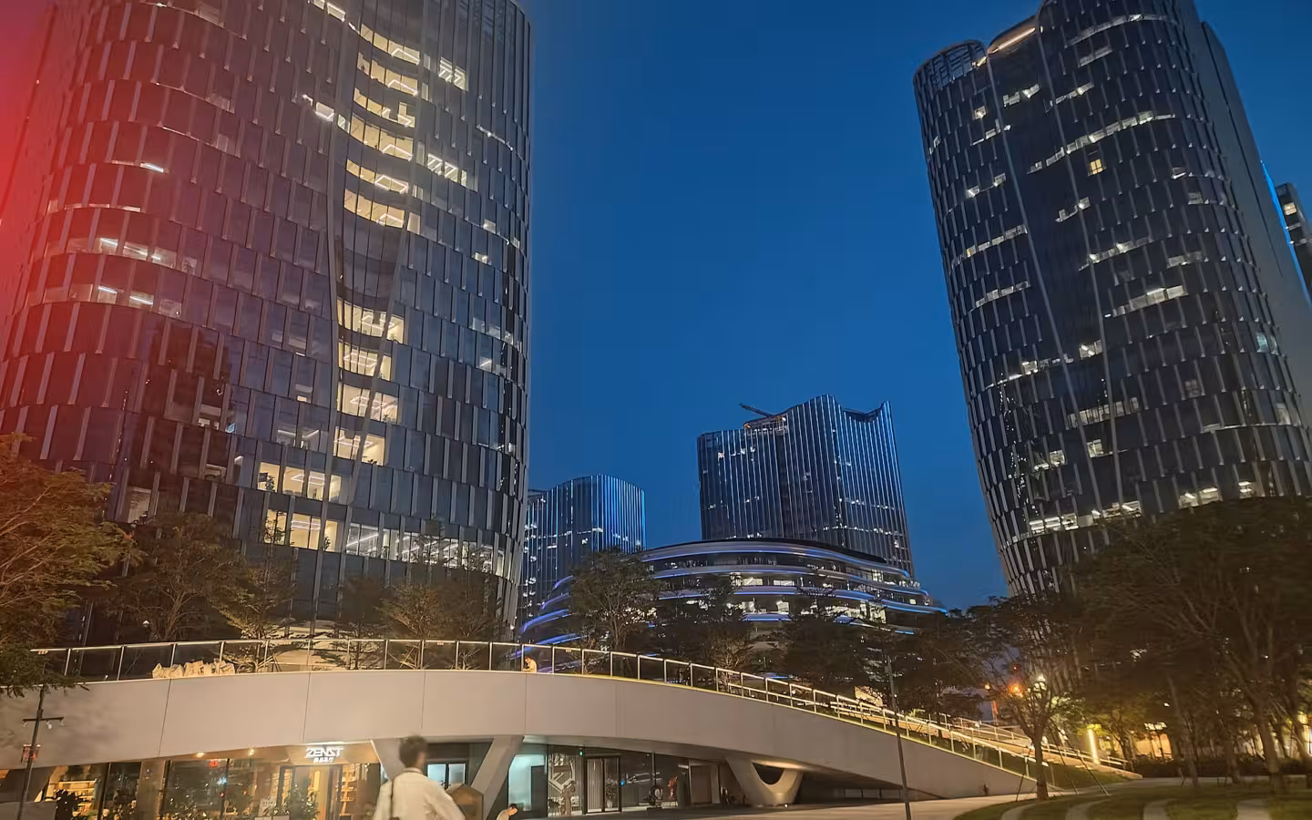 Night view of Shenzhen Tencent Headquarters Park complex