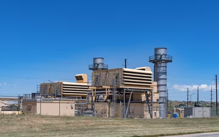 Black Hills Energy’s Neil Simpson Complex power plant under a clear blue sky